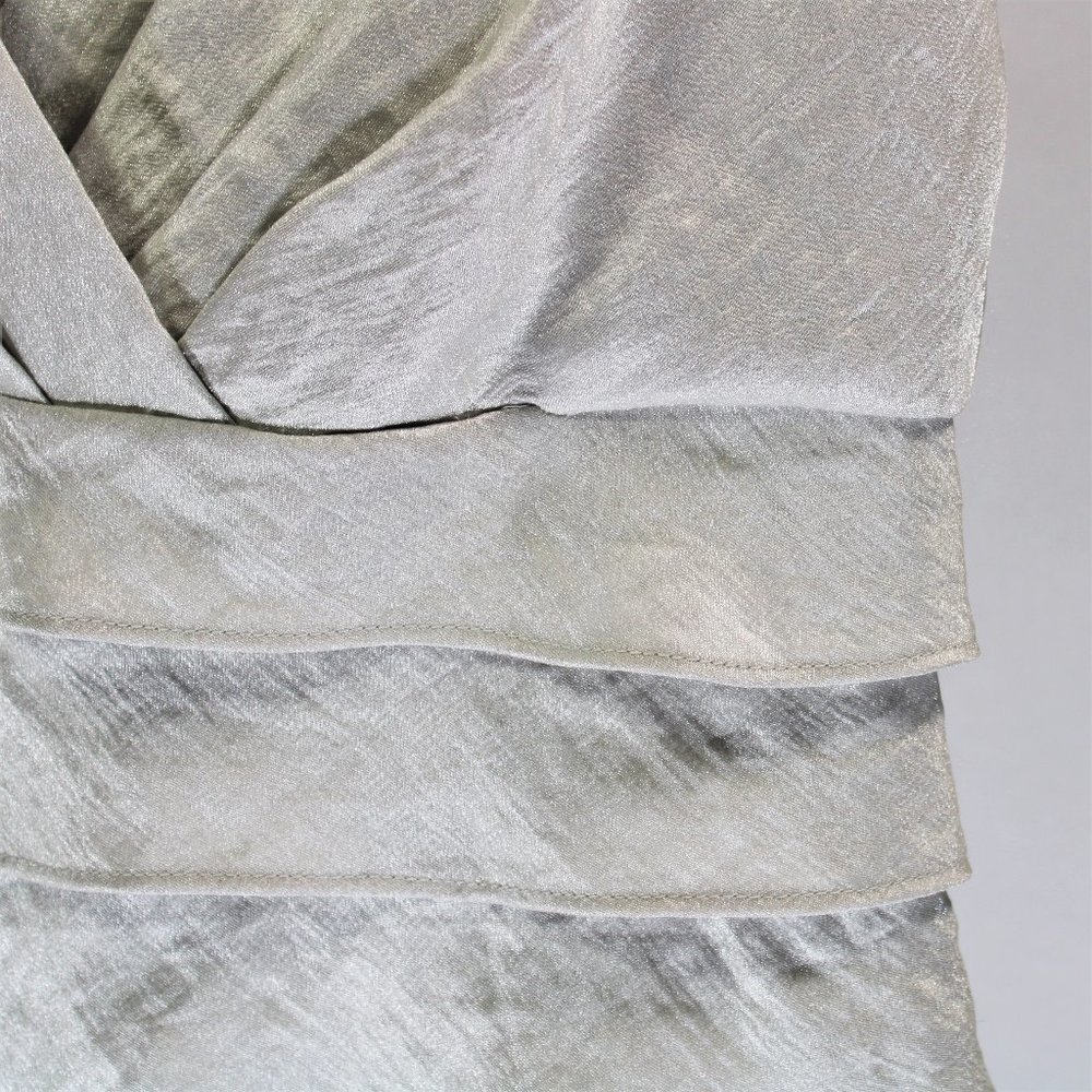 London Time | Silver Layered Ruffle Dress - Picture 2 of 7